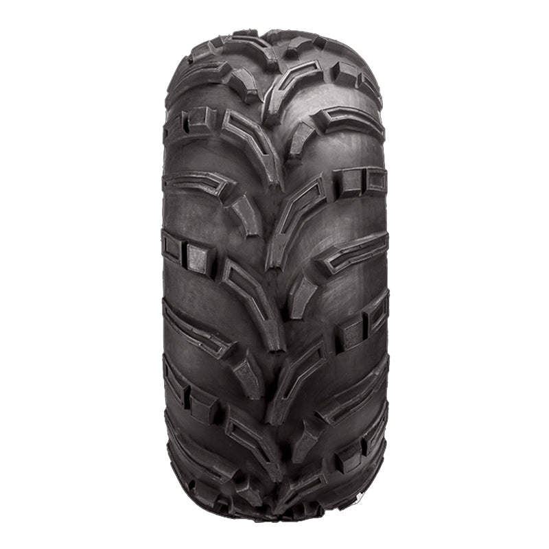 Tread pattern view and lug design details on the OTR 440 MAG AT and Mud Terrain tire for powersports, utv, atv, and sxs applications, designed with heavy duty 6-ply construction and available in 12" wheel sizes.