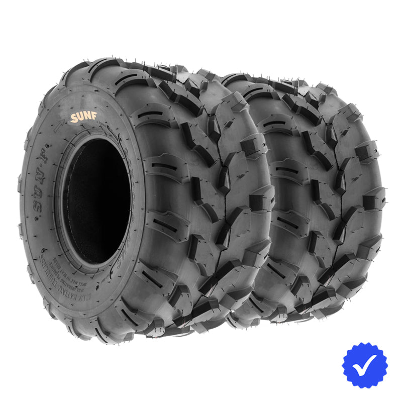 Save money with this pair of SunF A003 directional all-terrain ATV tires designed for 8" wheel diameters, offered with free shipping.