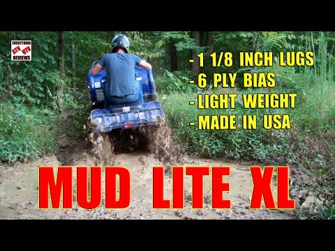 Video product review of Made in the USA ITP Mud Lite XL tires on 450 Honda ATV.