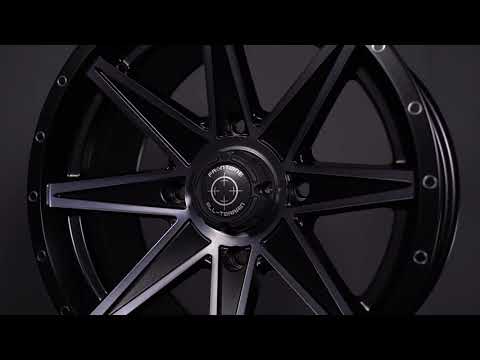 Promotional youtube video of the awesome classic 8-spoke styled Frontline 308 UTV and SXS wheel, featuring lifetime structural warranty and 1,00 pound load rating and available in gloss black finish or matte dark tint finish.