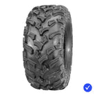 Angled view of the Quadboss QBT447 directional heavy duty 6-ply bias ATV and UTV rear tire, offered with free shipping, sold by Ride or Die Tire.
