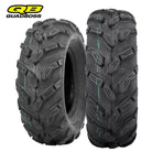 Main listing photo of the Quadboss QBT671 ATV and UTV 6-ply Bias mud-terrain tires for 12" diameter rims, featuring deep directional tread and scaled casing to promote good clean-out and traction in deep mud, wet, and swampy conditions, sold by Ride or Die Tire.