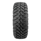 View of the tread pattern and lug design of the QBT846 Quadboss 8-ply radial UTV tire design.
