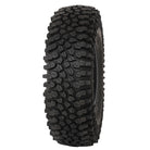 Slightly angled view of the tread pattern and aggressive lug design and shoulder sidewall rock grabbing lugs of the High Lifter ST and STX lineup of rock crawling high performance UTV and SXS tires.