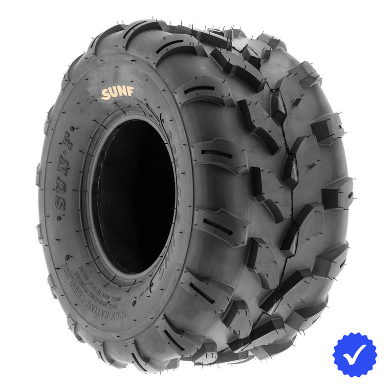 Single SunF A003 ATV directional mud and all-terrain tire, manufactured with clamshell mold technology and designed with bias 6-ply construction for durability and economy, offered with free shipping.