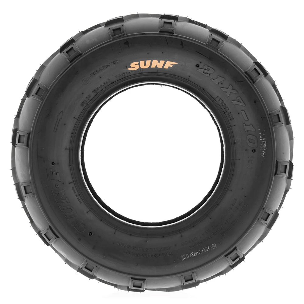 Full sidewall view of the SunF A004 ATV / Quad tire, featuring full color sidewall logo.