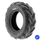 Single / Individual SunF A004 front ATV tire available with free shipping, featuring 6-ply bias construction and angled all-terrain tread pattern, sold by Ride or Die Tire.