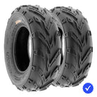 Pair / Set of 2 SunF A004 front ATV tires available with free shipping, featuring 6-ply bias construction and angled all-terrain tread pattern, sold by Ride or Die Tire.