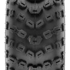 Alternate close up view of the tread design and connected angled block bases of the SunF AOO5 ATV tire, available in 22x11-10 and 18x10.5-9 sizes.
