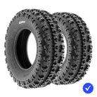 Pair of affordable SunF A027 ATV and Quad front knobby 6-ply tires in 9", 10", and 11" rim sizes, for sale by Ride or Die Tire, offered with free shipping.