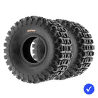 Pair of affordable SunF A027 ATV rear knobby 6-ply tires in 8", 9", 10", and 11" rim sizes, for sale by Ride or Die Tire, offered with free shipping.