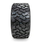 View of the tread pattern design on the rear airless tire Part#29242 of the X Tweel with a bolt pattern of 4x137mm.