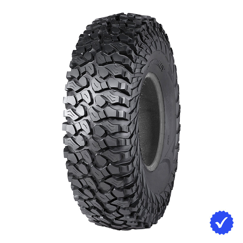Angled view of the premium performance 8-ply Nylon Radial rock and desert UTV/SXS high speed tire by Journey, Model WWL31 Rock Poison, available in 15" wheel sizes and featuring sticky rubber compound and free shipping.