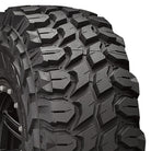 Close up view of the tread details and stepped lug features on the new high performance Xcomp Gladiator ATR side-by-side and UTV tire.