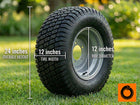 Main product image of lawn and garden tire in 24x12-12 size with measurements for collection main image by Ride or Die Tire.