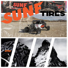 Main collection photo for full product line of ATV, UTV, and RTV tires made by SunF Tire Company, for sale by Ride or Die Tire.