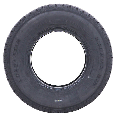 Sidewall view of the Karrier H/D Load Star 16" Load Range F trailer special use 12-Ply SBR tire, available for purchase individually or in multiples, featuring a 128M load and speed rating and DOT approved rating.