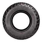 Sidewall view of the NHS RTV heavy duty OTR 350 Super Mag tire in 25x10-12 size, with 6-ply bias construction and heavy load rating for work applications.