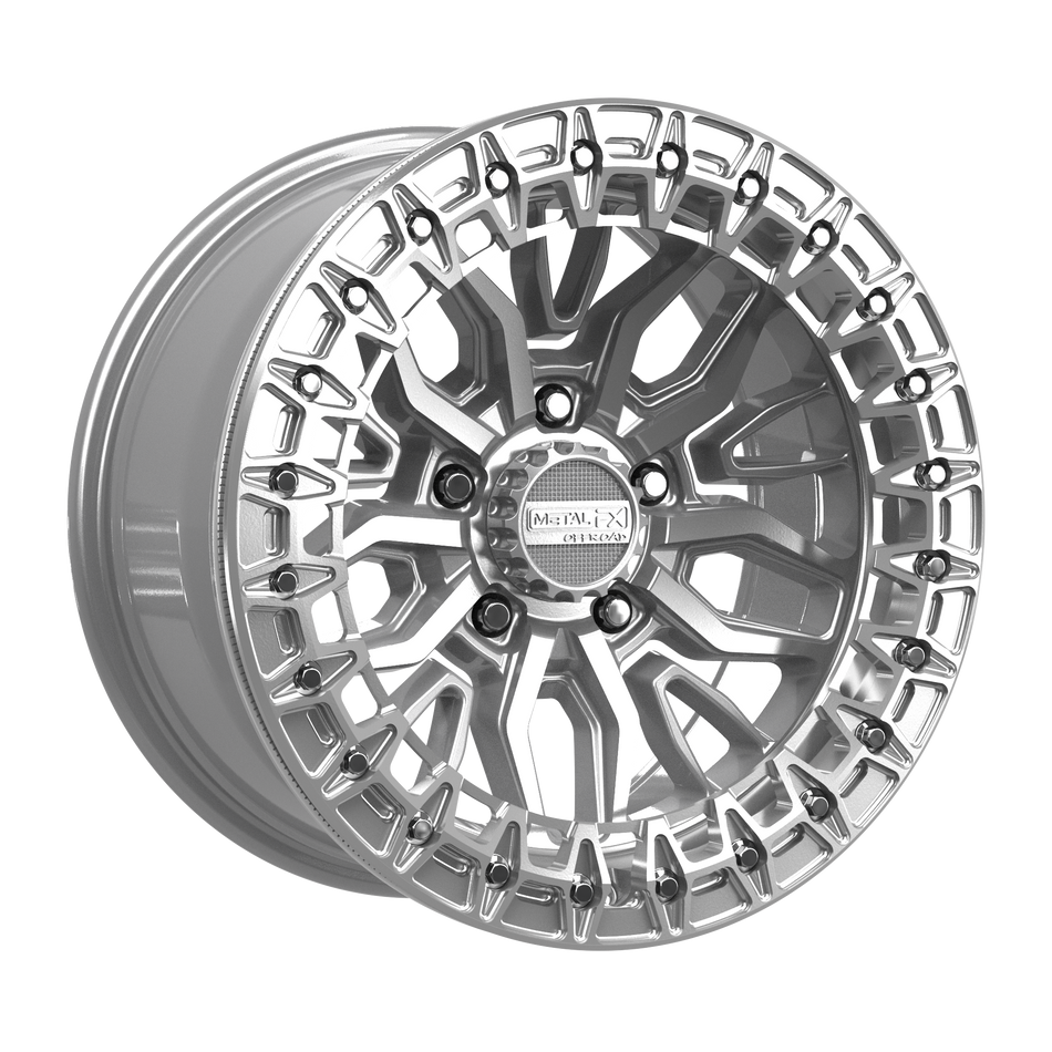 Metal FX® Mayhem R Beadlock 15" UTV Wheel | Gloss Silver Machined