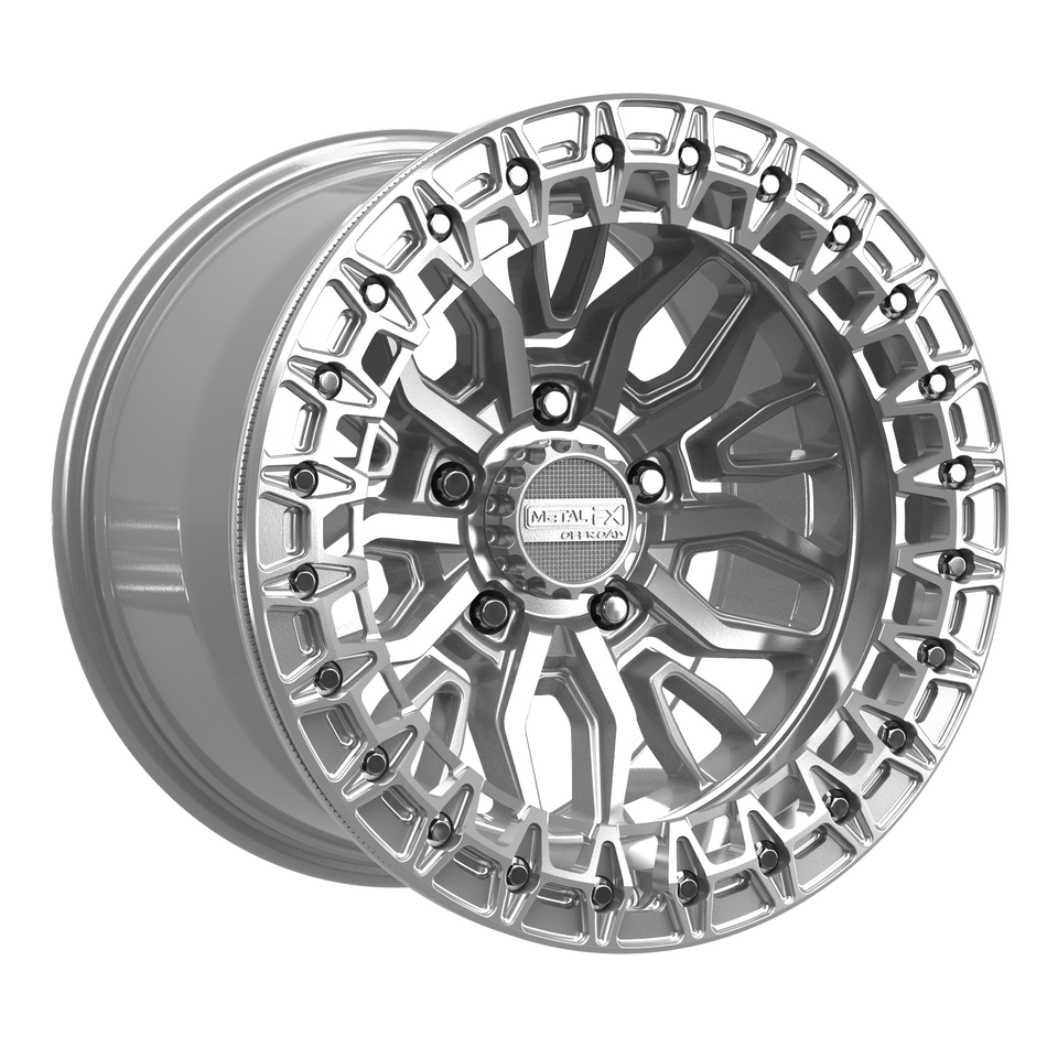 Metal FX® Mayhem R Beadlock 15" UTV Wheel | Gloss Silver Machined