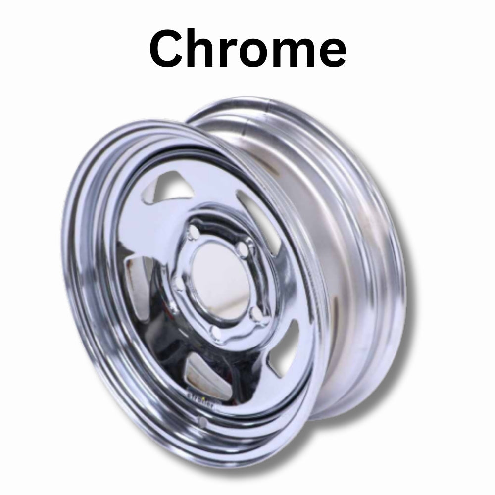 Dexstar Chrome Directional Steel Trailer wheel angled