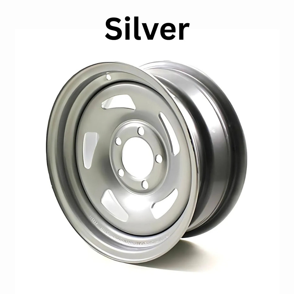 Dexstar Silver Directional Steel Trailer wheel angled