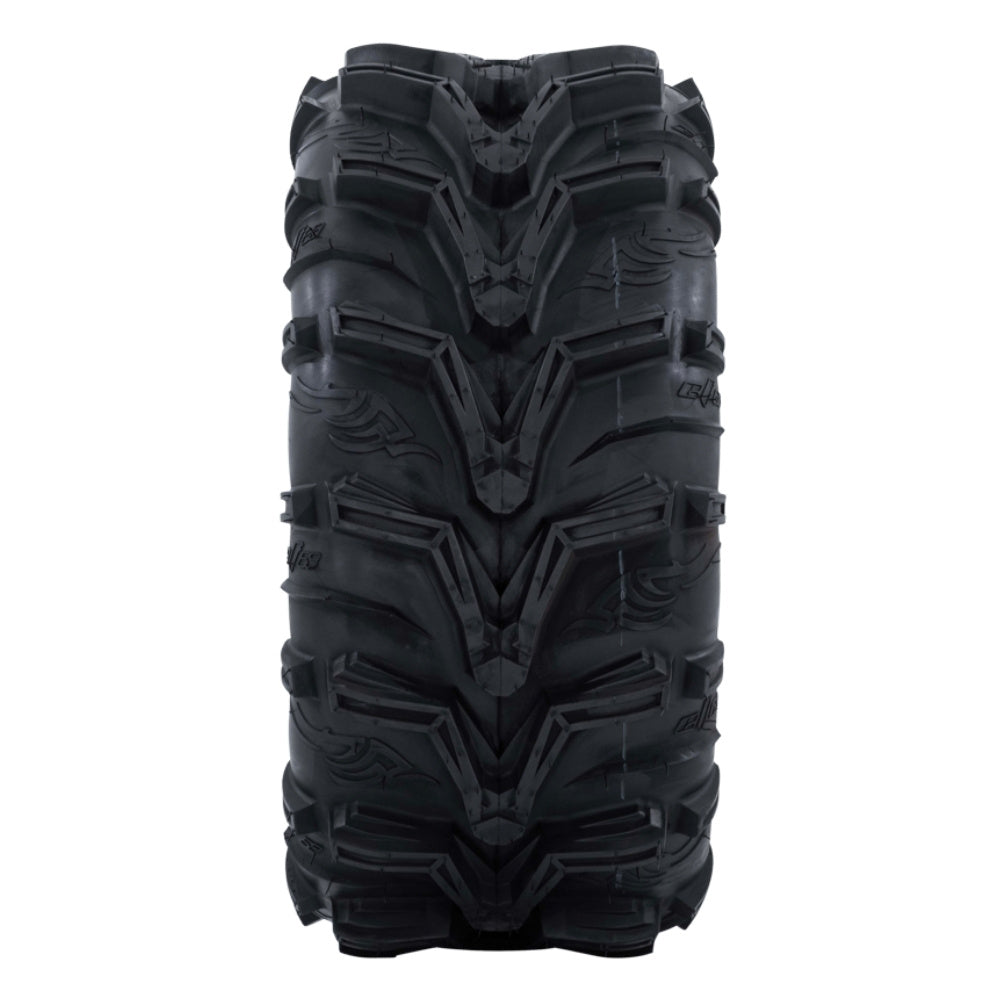 A single EFX Motomax ATV tire with deep, aggressive tread blocks, shown upright against a plain white background.