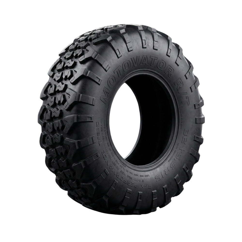 EFX Motovator R/T tire on slight side angle on white background