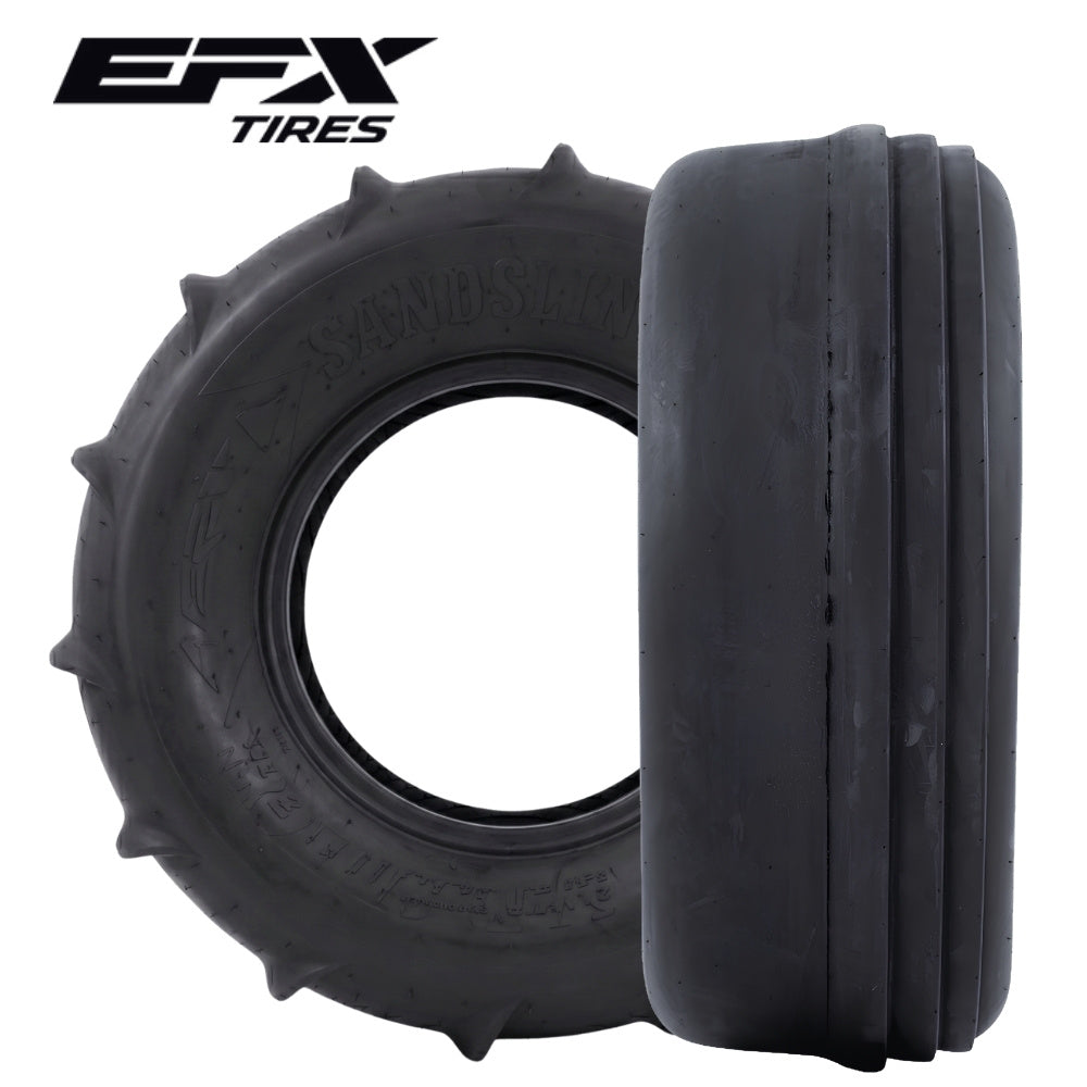 EFX Sandslinger tire front and rear on white background with EFX logo
