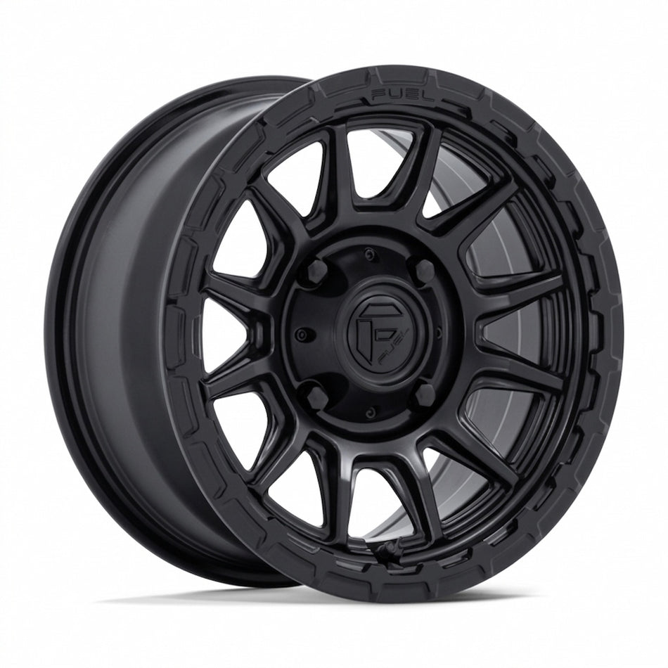 Fuel UTV FV866 Piston 15x7 4x137 Off-Road Wheel with Matte and Gloss Black Finish on plain white background