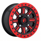 Fuel Hardline (D911) UTV Wheel in glass black red tinted clear on a white background