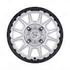 Fuel UTV FV866 Piston 15x7 Inch Wheel with Hyper Silver Machined Finish and Matte Black Lip close up of wheel face and spoke design