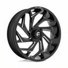 Fuel UTV D753 Reaction Black Milled Wheel shown at a slight angle on white background