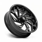 Fuel UTV D753 Reaction Black Milled Wheel shown at an upward angle on white background