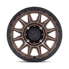 Fuel UTV FV866 Piston 15x7 Wheel with Matte Bronze Finish, 5x114.3 Bolt Pattern. Close up of the face of the wheel showing colors and spoke design