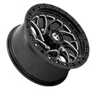 Fuel UTV Runner Simulated Beadlock UTV Wheel- Gloss Black Milled on a slight angle showing body of wheel