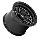 Fuel UTV Runner Simulated Beadlock UTV Wheel- Gloss Black Milled on a slight angle showing slightly larger and longer body of the wheel