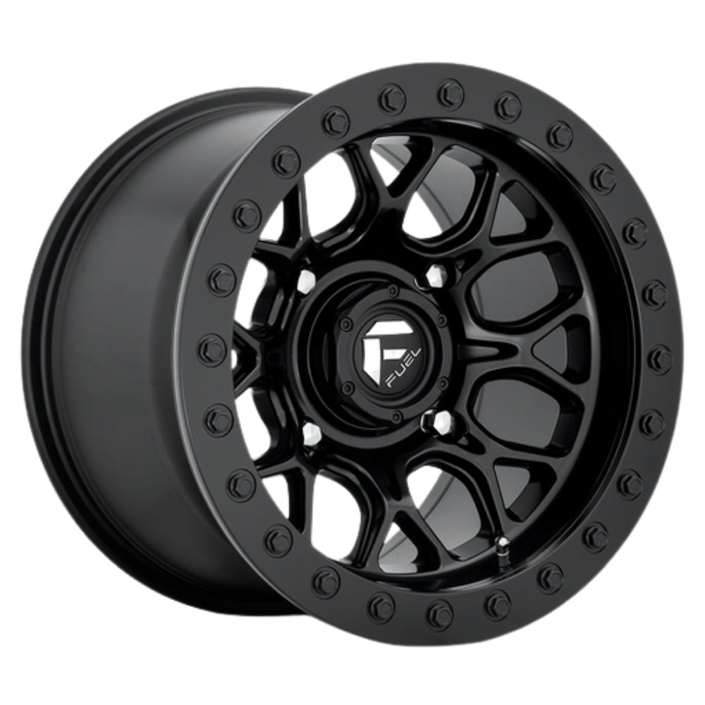 Fuel UTV Tech Beadlock UTV Wheel Matte Black side angle on white background