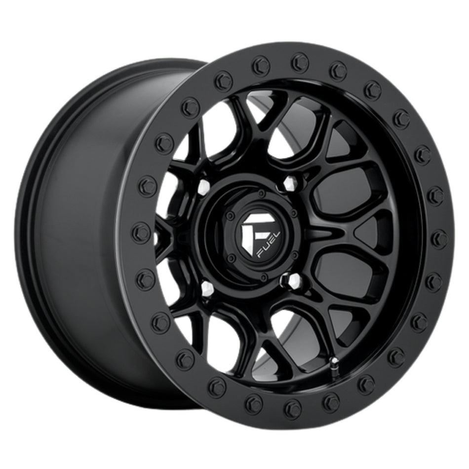 Fuel UTV Tech Beadlock UTV Wheel Matte Black side angle on white background