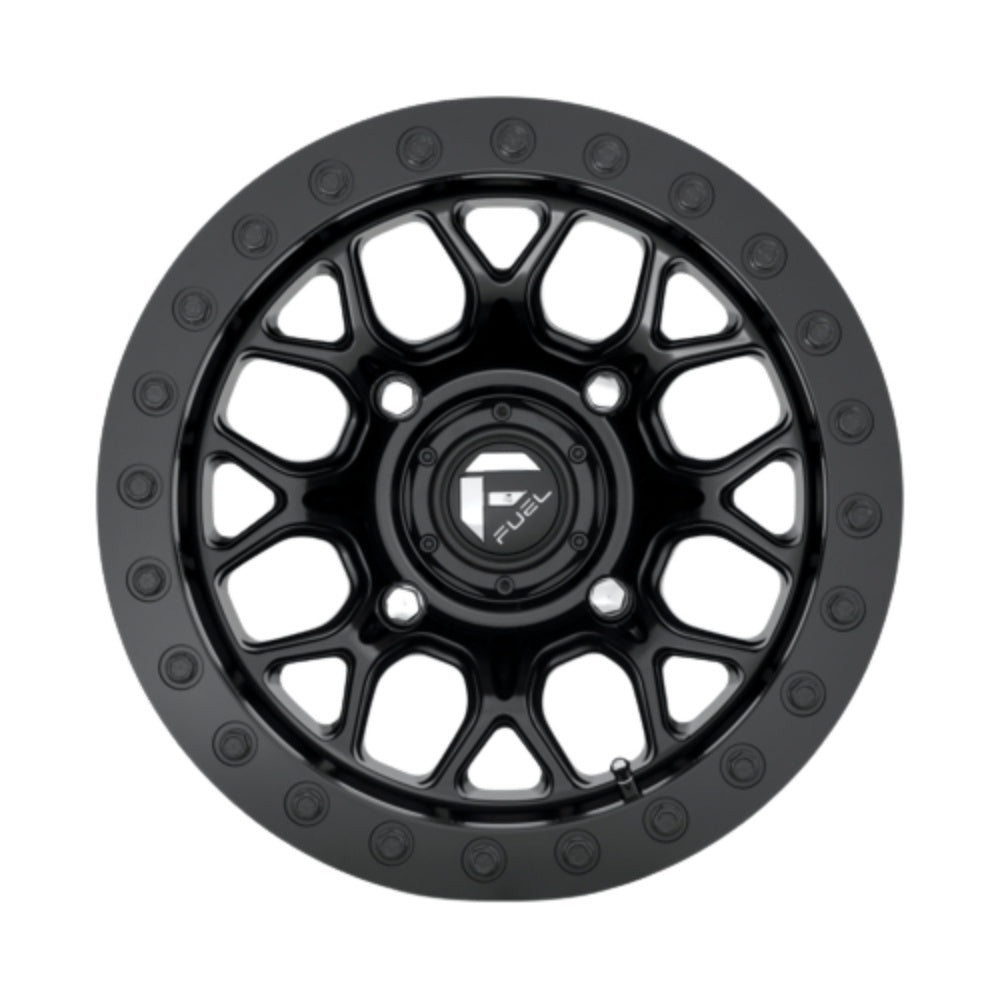 Fuel UTV Tech Beadlock UTV Wheel Matte Black spoke profile on white background
