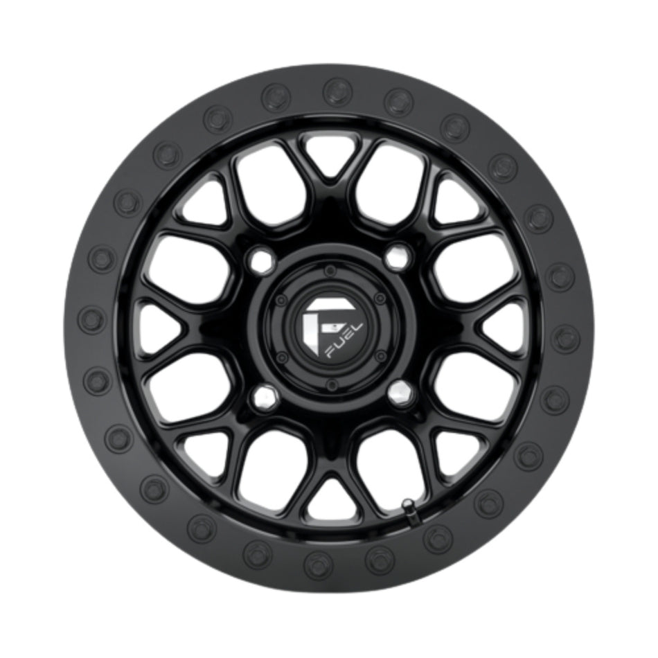 Fuel UTV Tech Beadlock UTV Wheel Matte Black spoke profile on white background