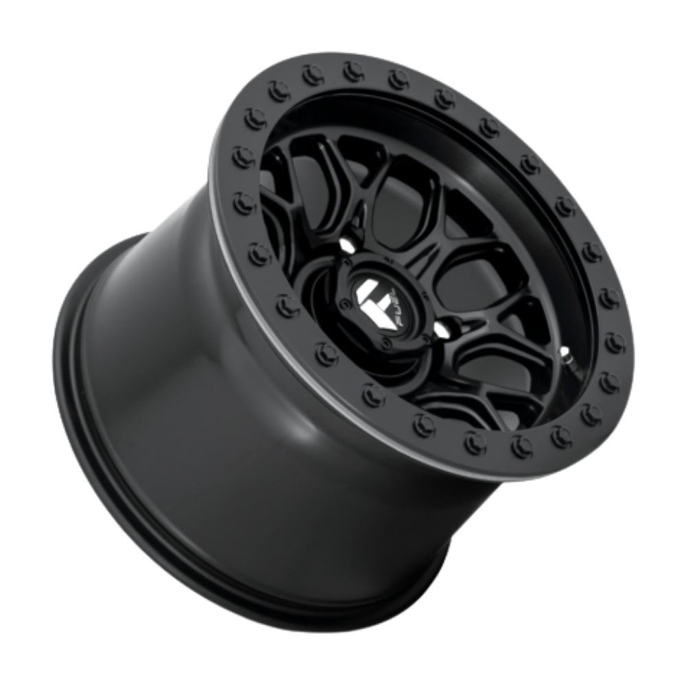 Fuel UTV Tech Beadlock UTV Wheel Matte Black side angle showing lip and rear of wheel