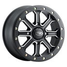 ITP Inertia UTV / ATV Wheel- Matte Black with Machined Accents single wheel on white background