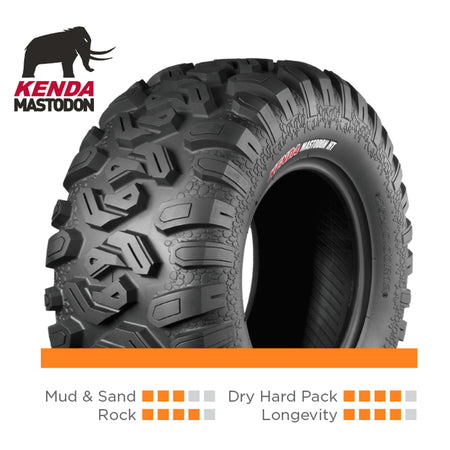 8 Ply Kenda Mastondon HT K3201 UTV / ATV tire application chart.