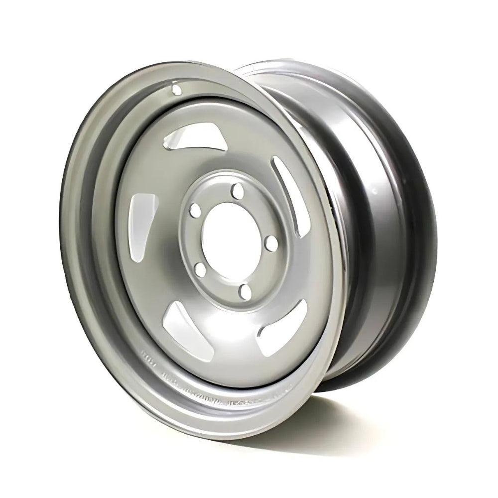 Dexstar Silver Directional steel trailer wheel angled