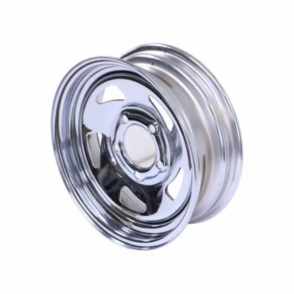 Dexstar Chrome Directional Steel Trailer wheel angled