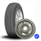 Kenda KR03 Trailer tire with Dexstar Silver directional trailer wheel and blue check mark