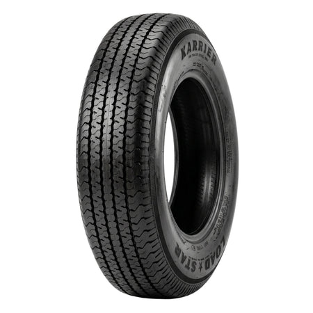 A single Karrier KR35 trailer tire, shown at a three-quarter angle on a solid white background.