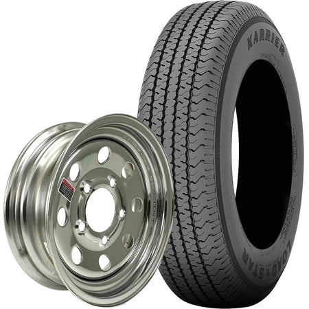 Kenda® Karrier Radial Trailer Tire (KR03) and 13" MOD Steel Trailer Wheel Combo - Chrome Wheel