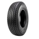 A single Kenda Karrier KR35 trailer tire shown at a three-quarter angle on a plain white background